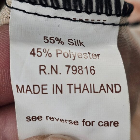 KU2 Kokomo Unlimited Blouse and Necklace Women Size L Silk Blossom Open Shoulder - Picture 9 of 13